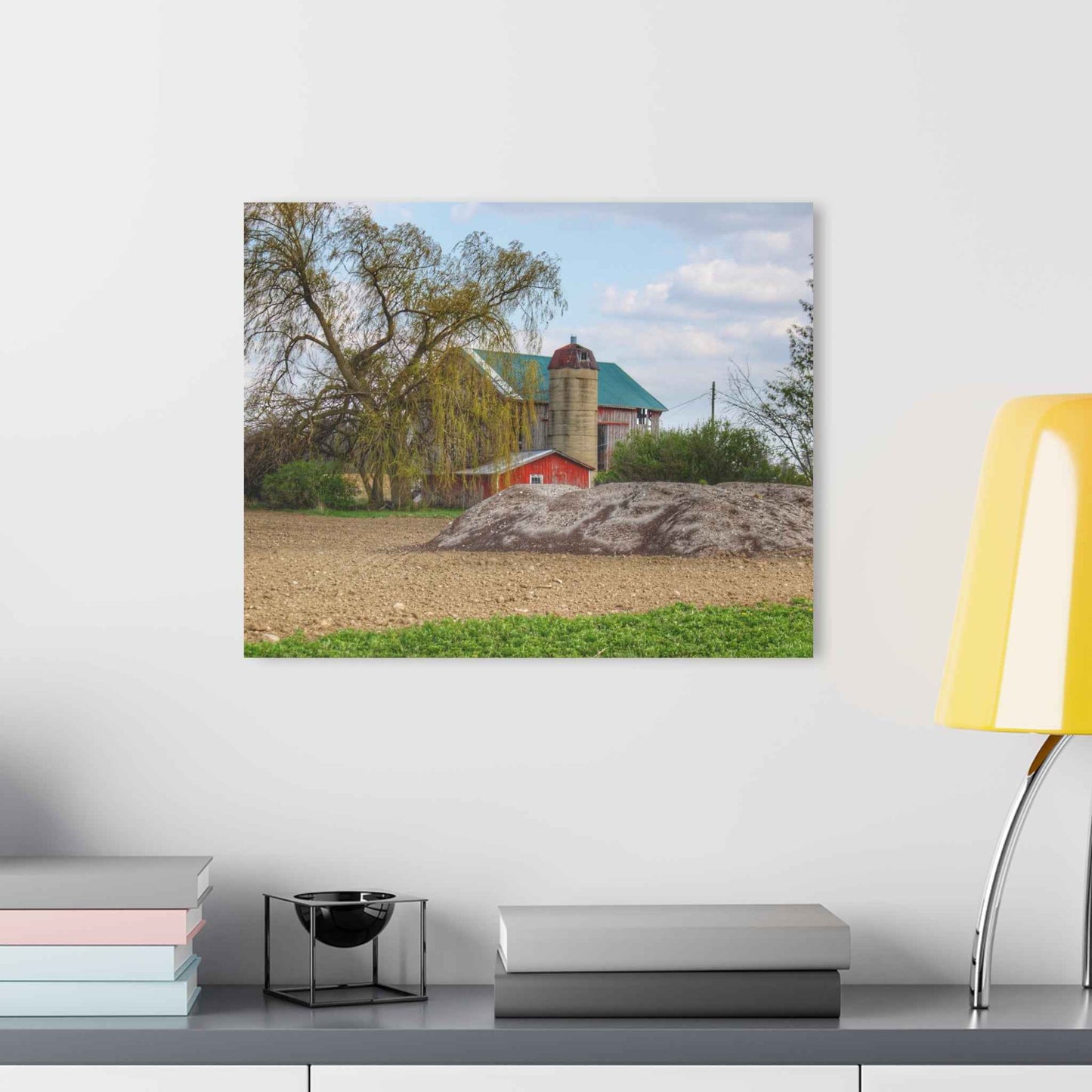 U R There Photography Cedar Creek Road Red Rustic Farmhouse Acrylic Wall Print