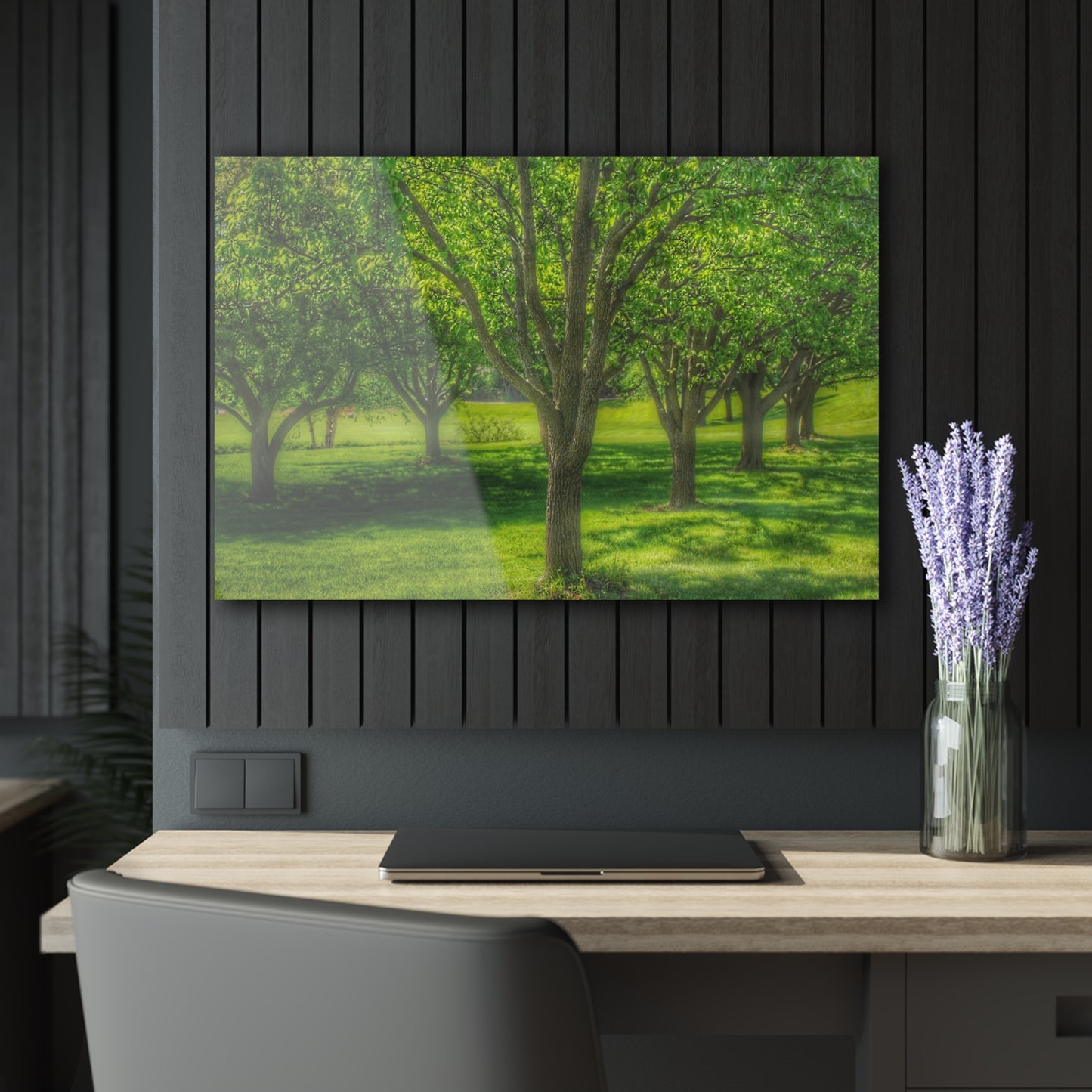 U R There Photography Spring Trees in Chartreuse Rustic Farmhouse Acrylic Wall Print