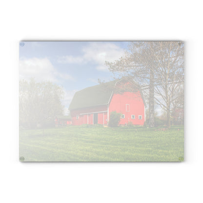 U R There Photography Barber Road Red Rustic Farmhouse Tempered-Glass Cutting Board