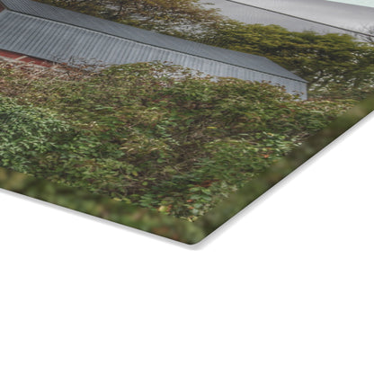 U R There Photography North Clio Road Red Rustic Farmhouse Tempered-Glass Cutting Board