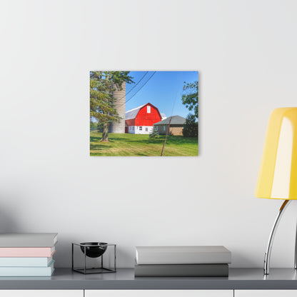 U R There Photography East Lake Road Red and Little Grey Rustic Farmhouse Acrylic Wall Print