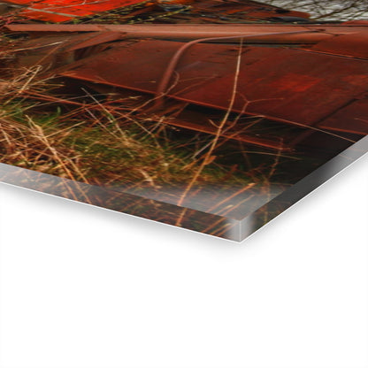 U R There Photography North Gates Road Rusted Red Rustic Farmhouse Acrylic Wall Print