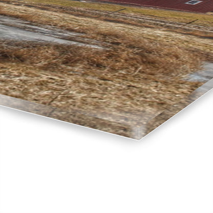 U R There Photography Fisher Road Red Rustic Farmhouse Acrylic Wall Print