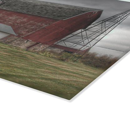U R There Photography Weaver Road Red II Rustic Farmhouse Tempered-Glass Cutting Board
