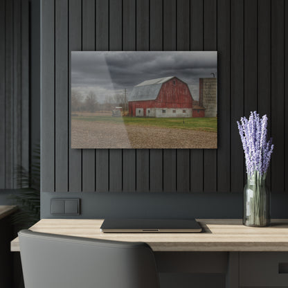 U R There Photography Murray Road Red Rustic Farmhouse Acrylic Wall Print