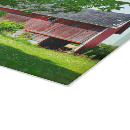 U R There Photography Colwood Road Red Rustic Farmhouse Tempered-Glass Cutting Board
