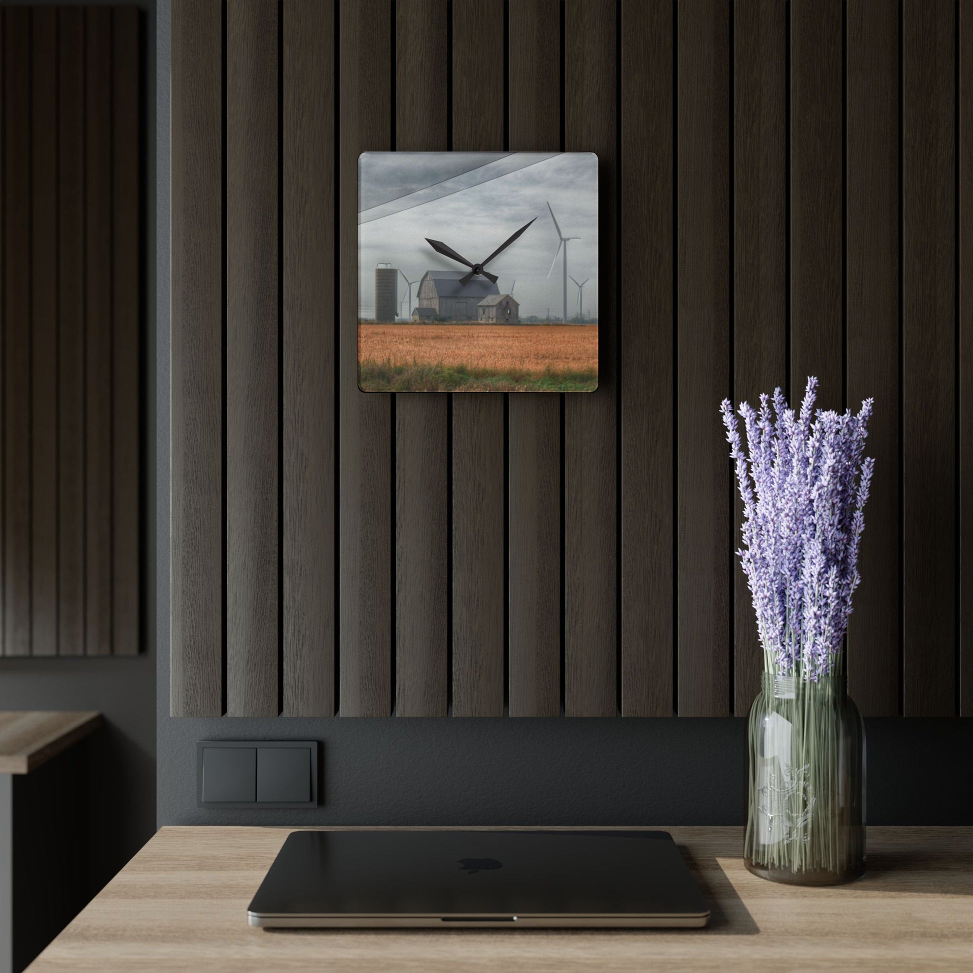 Rustic Farmhouse Wall Clock featuring Pinabog Greys