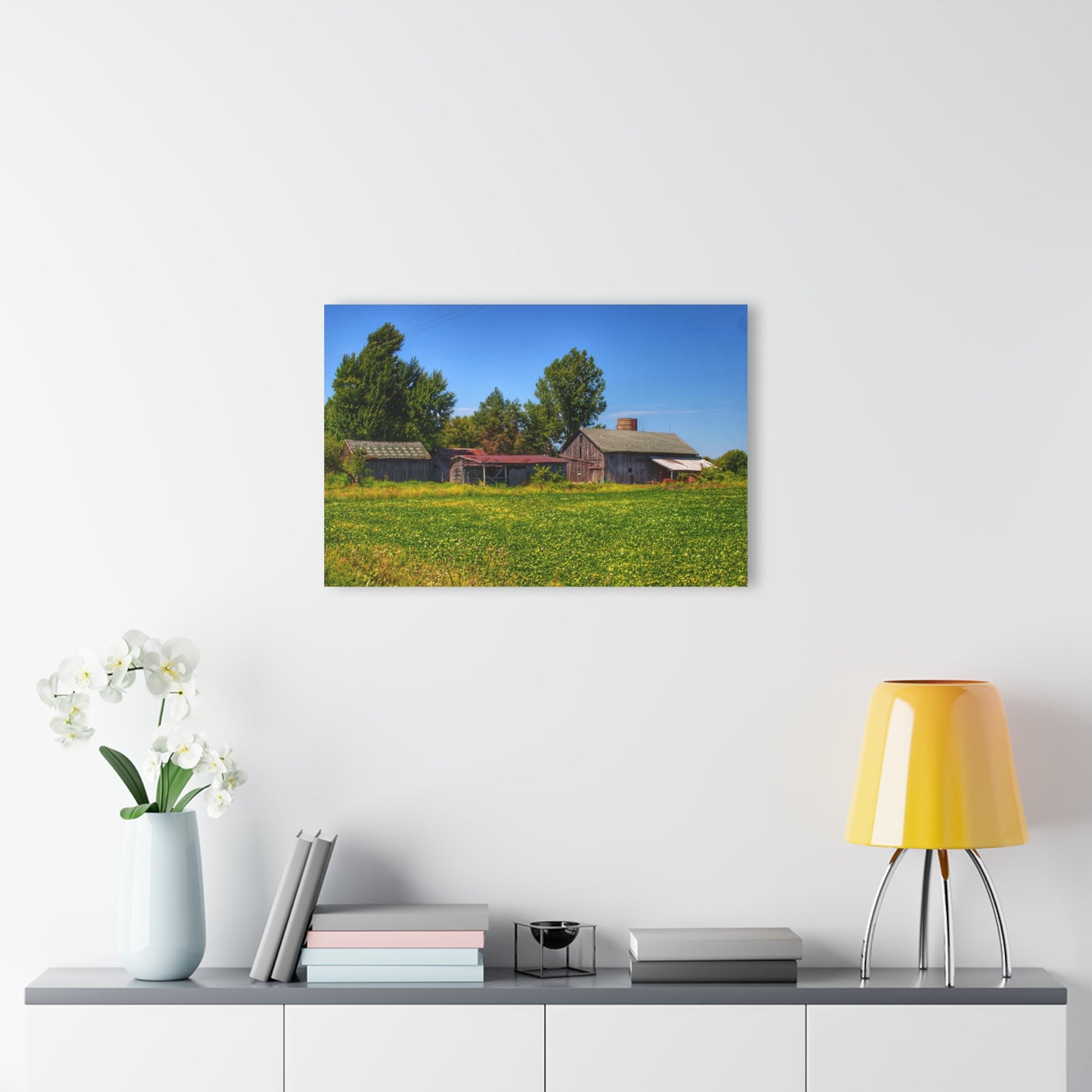 U R There Photography Birch Run Road Greys I Rustic Farmhouse Acrylic Wall Print