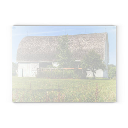 U R There Photography Country White Rustic Farmhouse Tempered-Glass Cutting Board