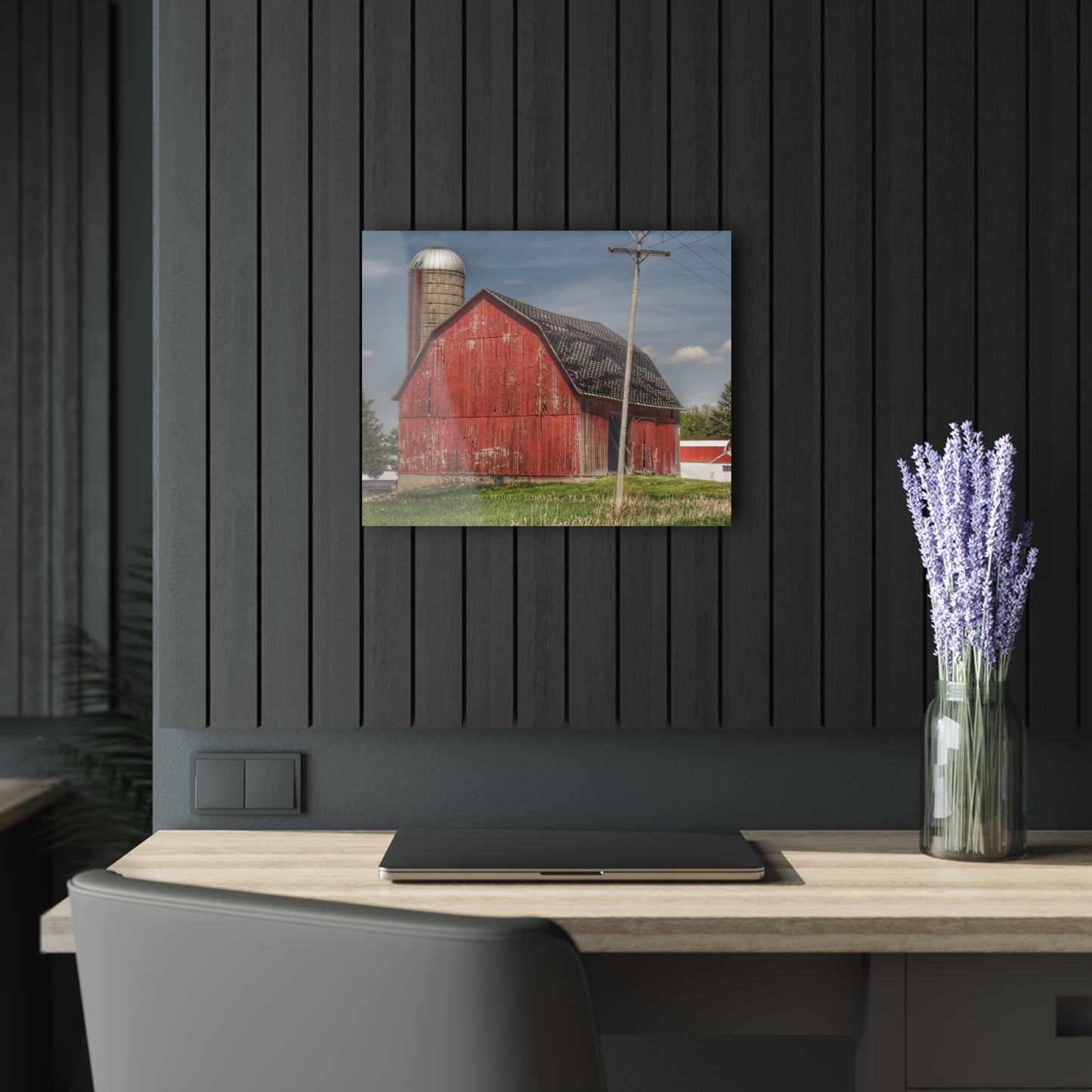 U R There Photography Hollenbeck Road Red II Rustic Farmhouse Acrylic Wall Print