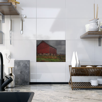 U R There Photography Bowers Road Red III Rustic Farmhouse Decorative Ceramic Tile