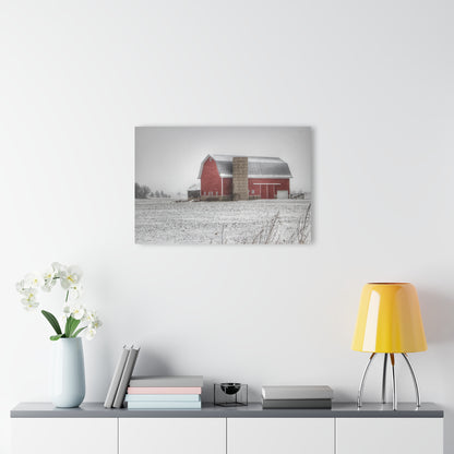 U R There Photography Winter Red Rustic Farmhouse Acrylic Wall Print