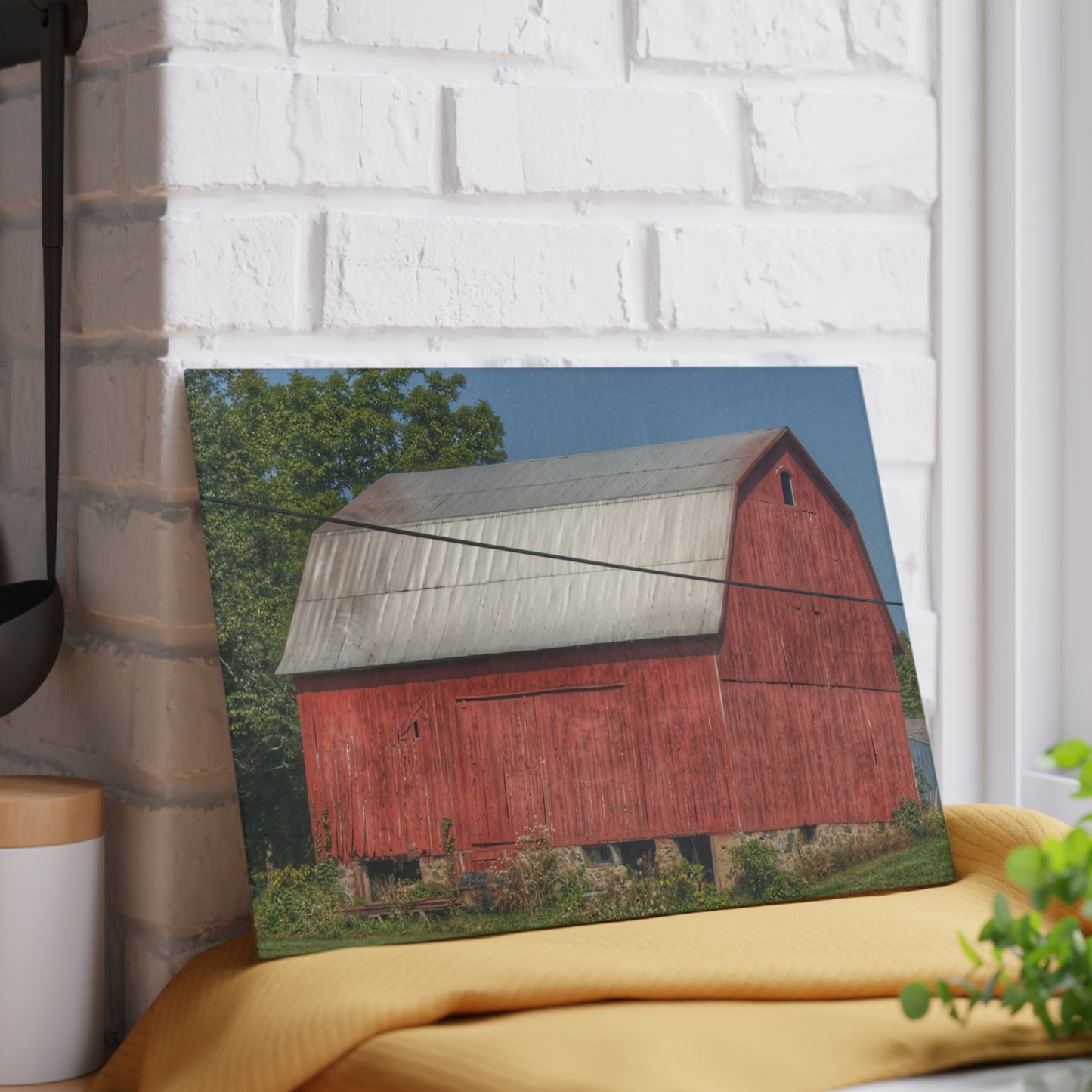 Barn Boutique Rustic Tempered-Glass Cutting Board| Belsay Road Red