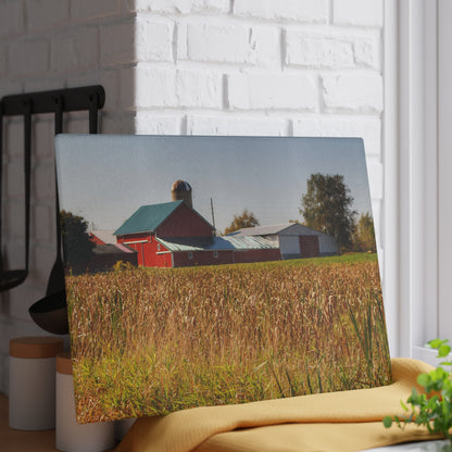 U R There Photography Oak Road Farm Rustic Farmhouse Tempered-Glass Cutting Board