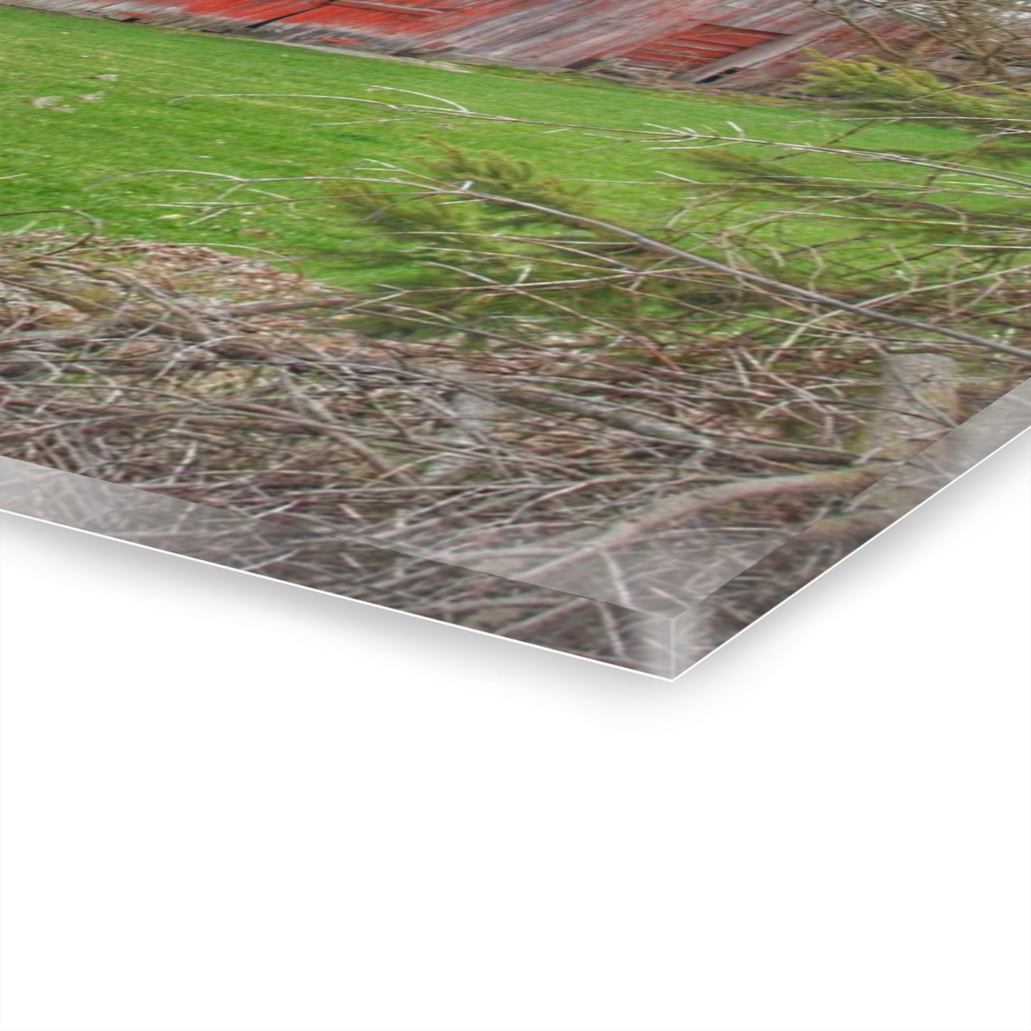 U R There Photography Dodge Road Rusted Red Rustic Farmhouse Acrylic Wall Print