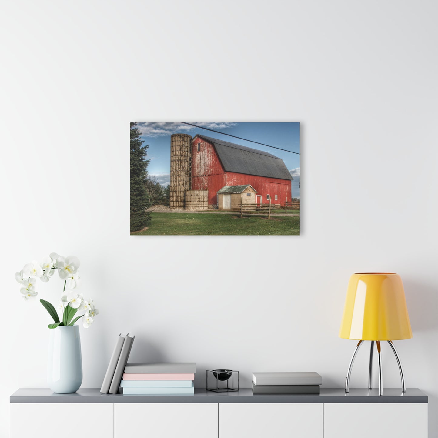U R There Photography Brown City Lincoln Street Red Rustic Farmhouse Acrylic Wall Print