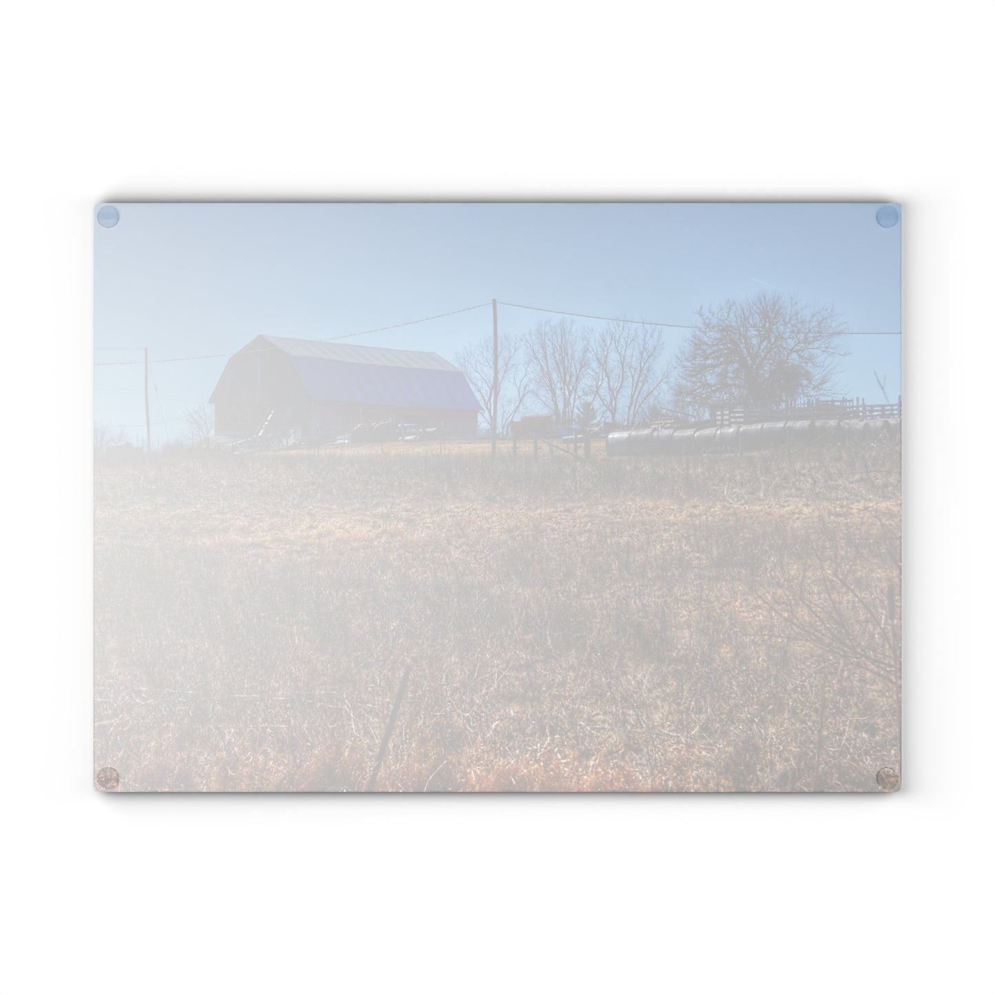 U R There Photography Marathon Haybarn on the Hill I Rustic Farmhouse Tempered-Glass Cutting Board