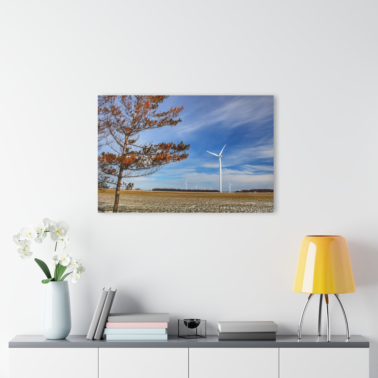 U R There Photography Winter Windmills Rustic Farmhouse Acrylic Wall Print