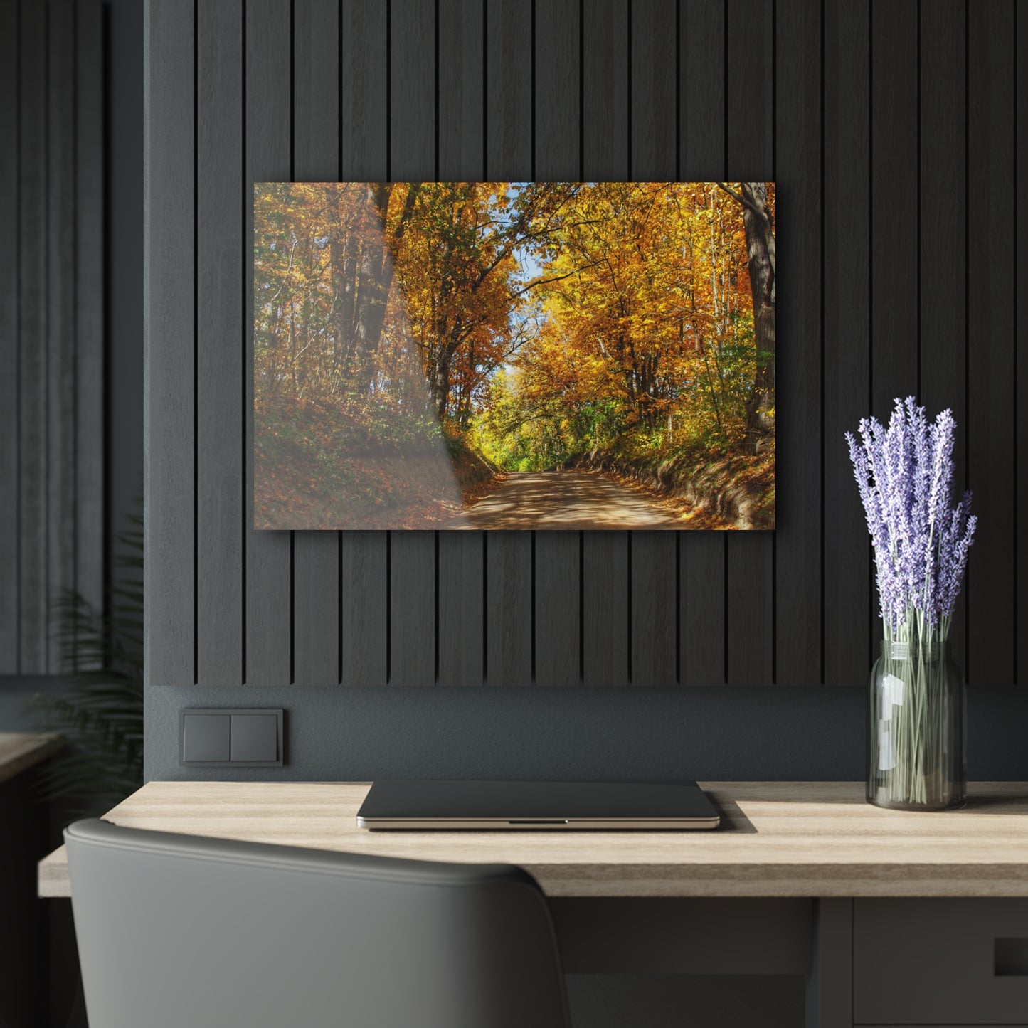 U R There Photography Harson Road in Fall I Rustic Farmhouse Acrylic Wall Print