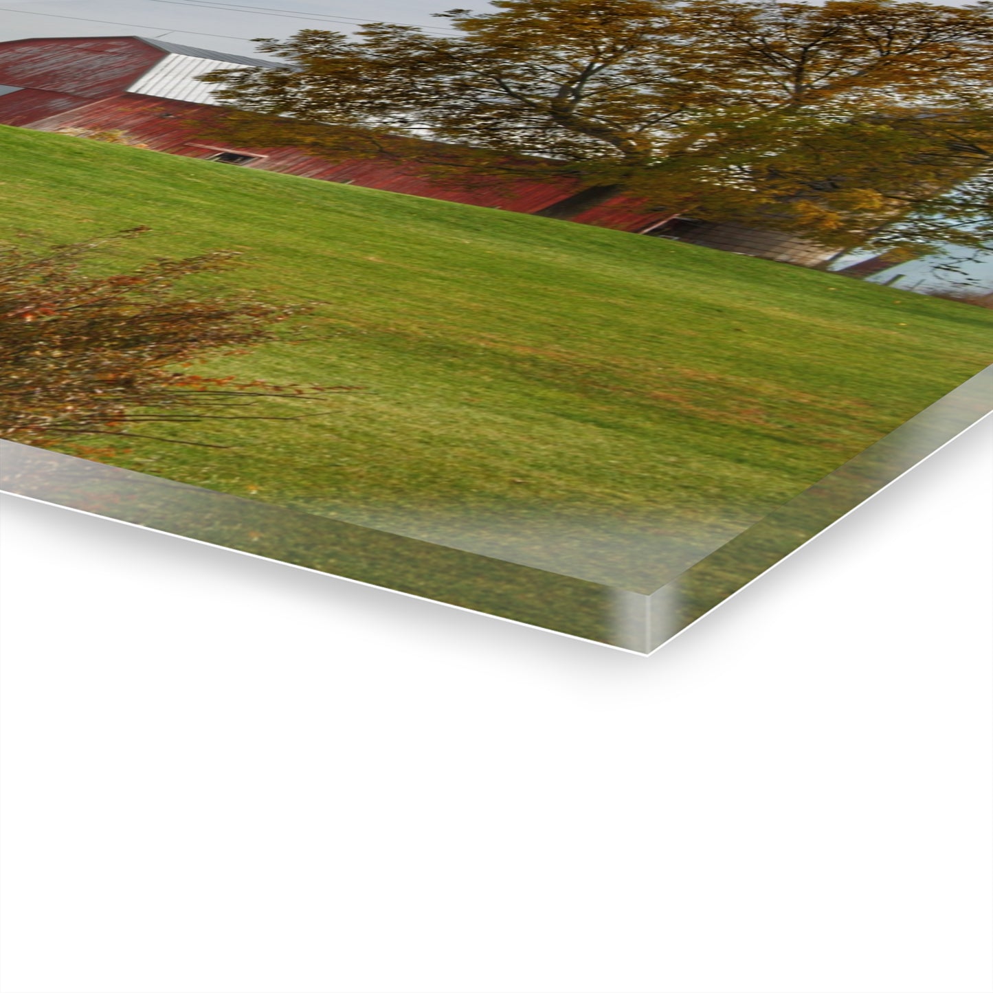 U R There Photography Lyons Road Red Rustic Farmhouse Acrylic Wall Print