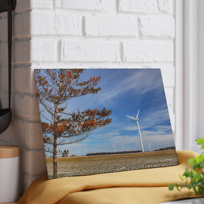 U R There Photography Winter Windmills Rustic Farmhouse Tempered-Glass Cutting Board