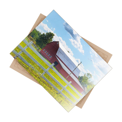 U R There Photography Burt Road Red Rustic Farmhouse Decorative Ceramic Tile