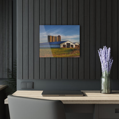 U R There Photography Peck White and Silos Rustic Farmhouse Acrylic Wall Print