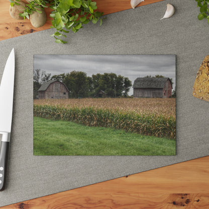 U R There Photography East Caro Road Reds Rustic Farmhouse Tempered-Glass Cutting Board