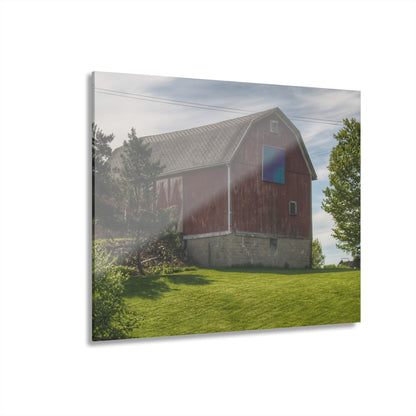 U R There Photography Mertz Road Quilted Red Rustic Farmhouse Acrylic Wall Print