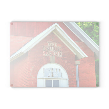 U R There Photography French Road Old Standard Schoolhouse II Rustic Farmhouse Tempered-Glass Cutting Board