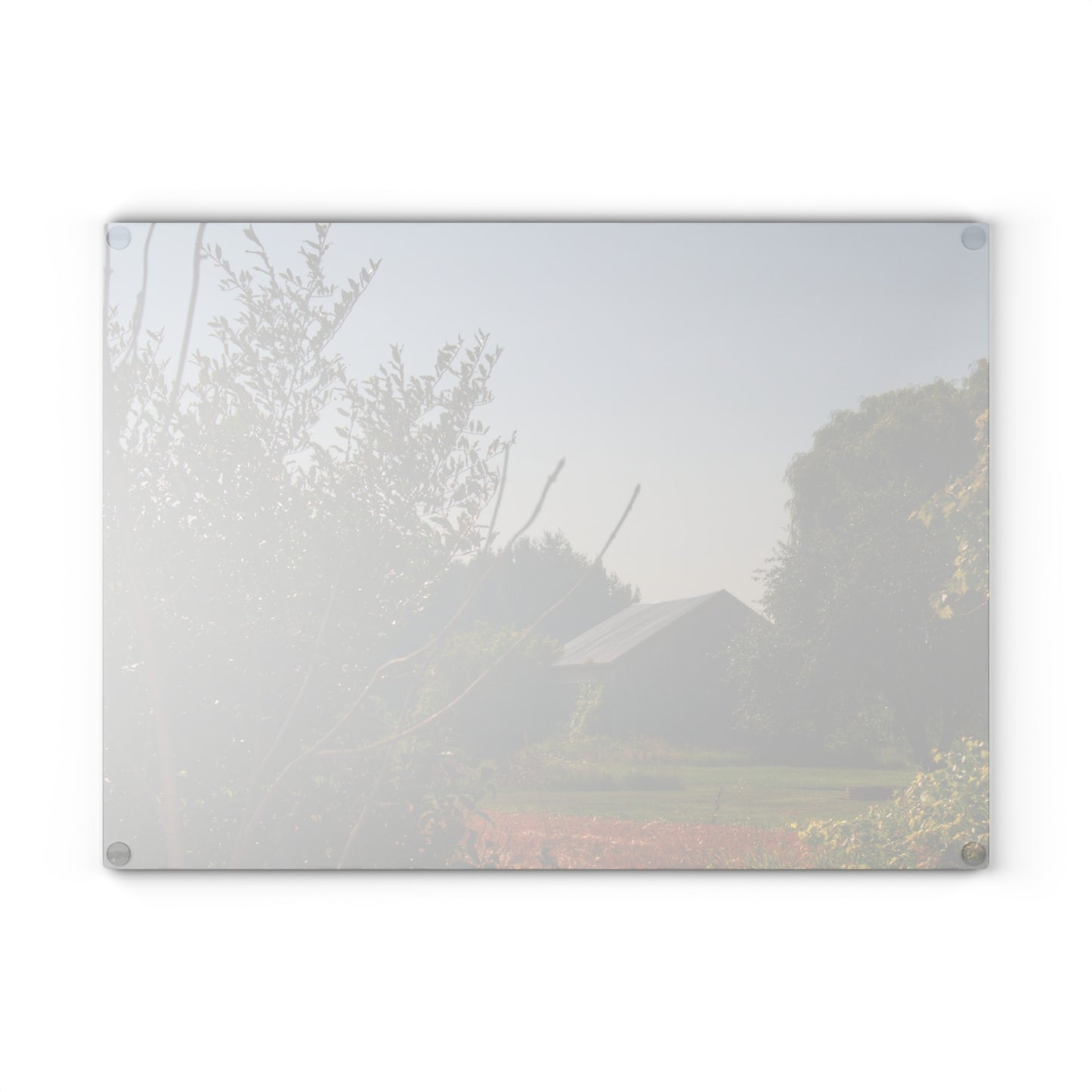 U R There Photography Clifford Hidden Grey Rustic Farmhouse Tempered-Glass Cutting Board