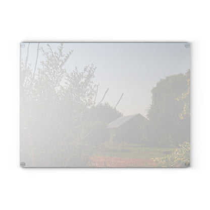 U R There Photography Clifford Hidden Grey Rustic Farmhouse Tempered-Glass Cutting Board