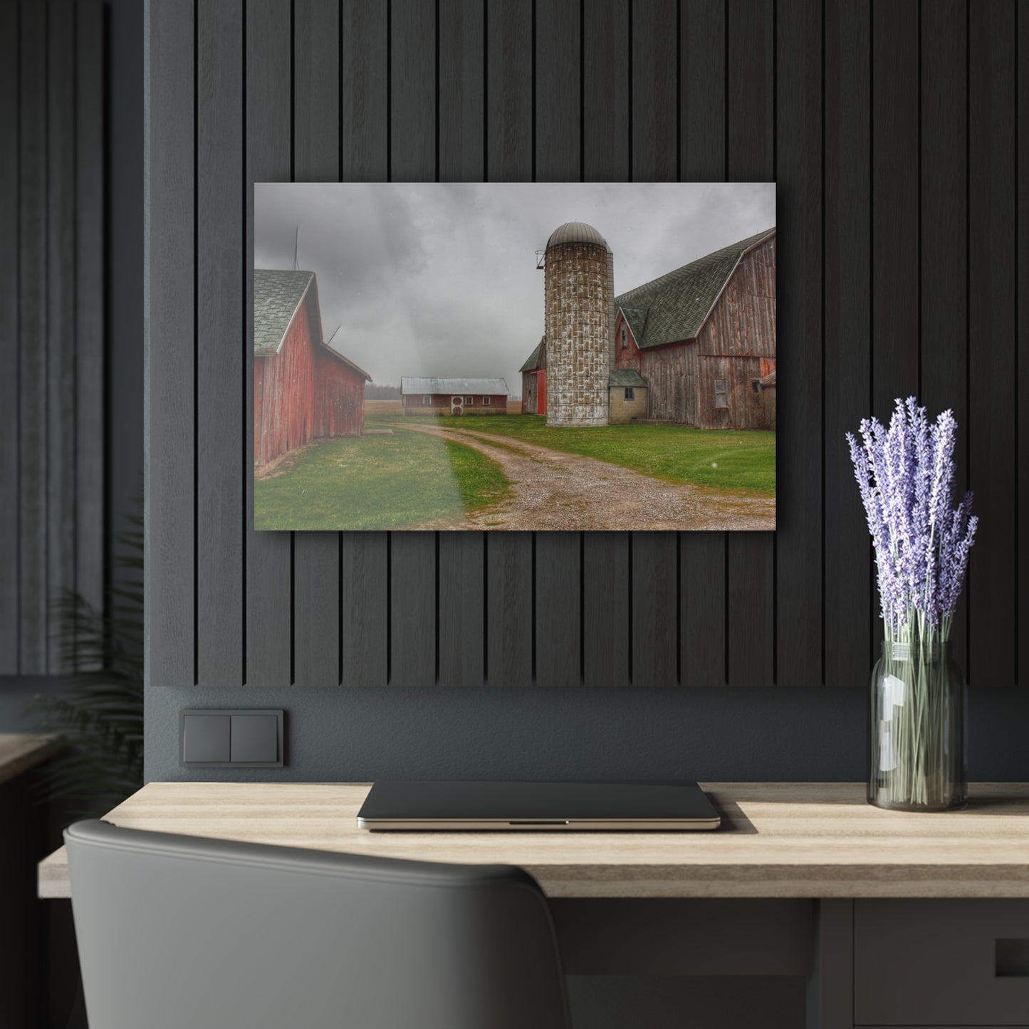 U R There Photography Roedel Roadside Reds II Rustic Farmhouse Acrylic Wall Print