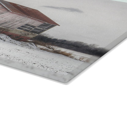 U R There Photography Babcock Road Grey Rustic Farmhouse Tempered-Glass Cutting Board
