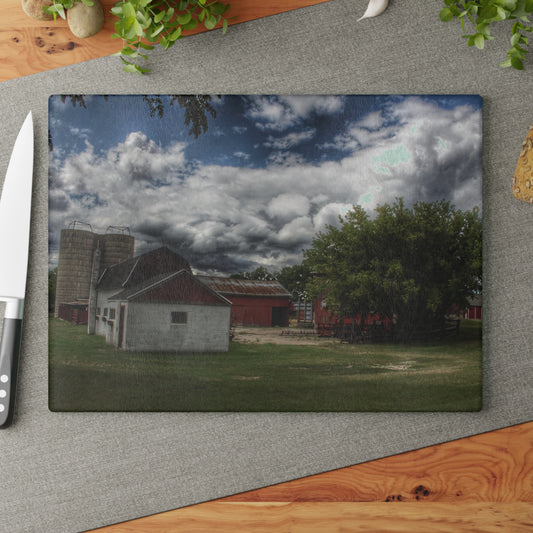 U R There Photography Five Lakes Farm I Rustic Farmhouse Tempered-Glass Cutting Board