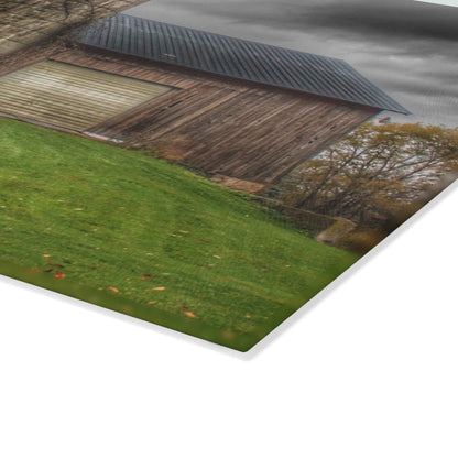 U R There Photography Gilford Grey I Rustic Farmhouse Tempered-Glass Cutting Board