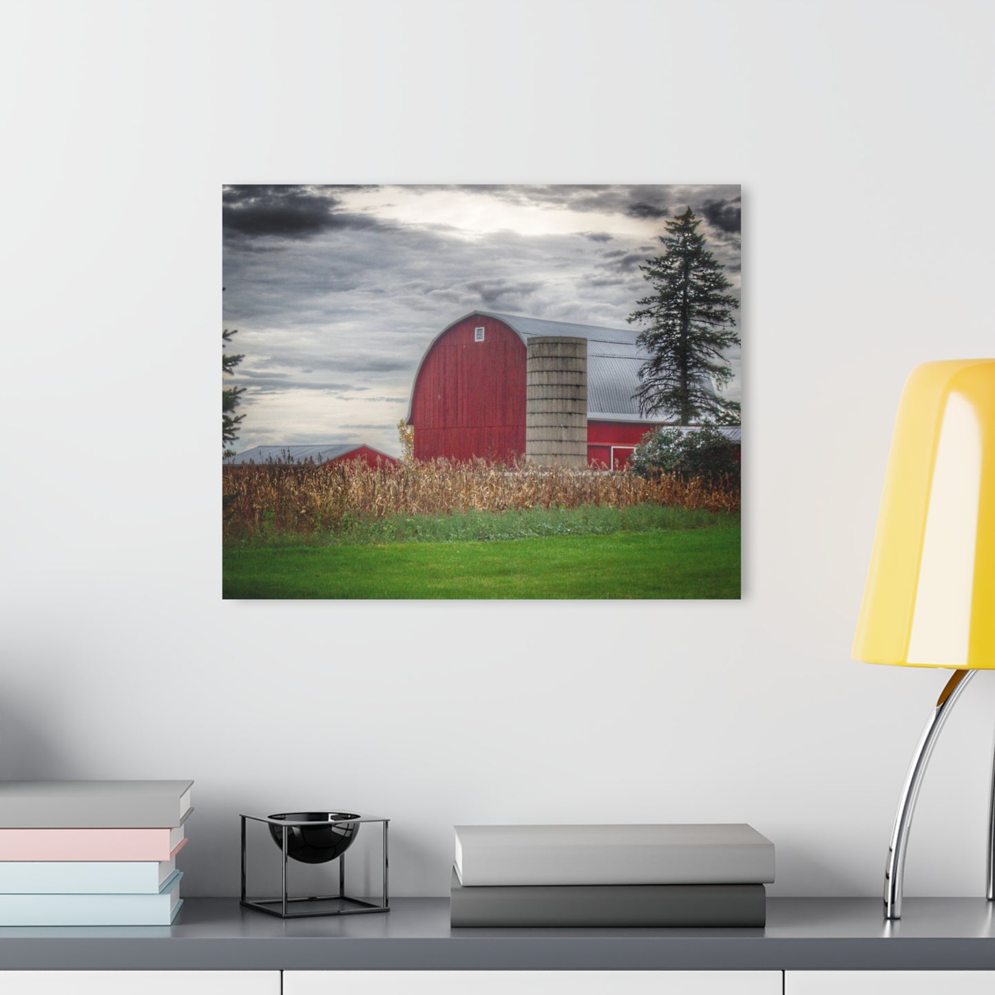 U R There Photography Haines Roadside Red and Silo Rustic Farmhouse Acrylic Wall Print