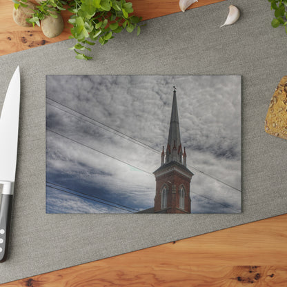 U R There Photography Frankenmuth Catholic Church Rustic Farmhouse Tempered-Glass Cutting Board