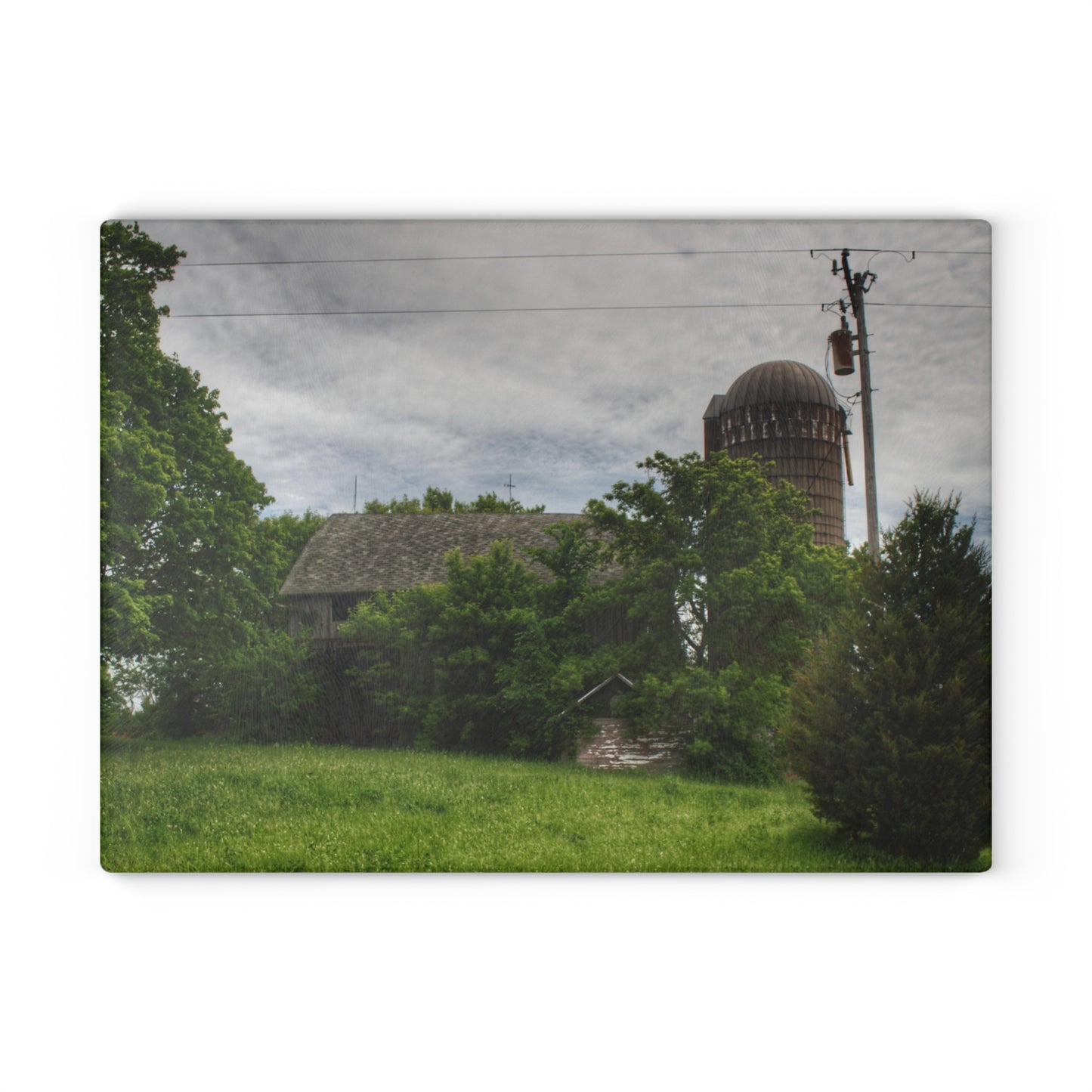 U R There Photography Higgins Road Greys Beyond the Greens Rustic Farmhouse Tempered-Glass Cutting Board