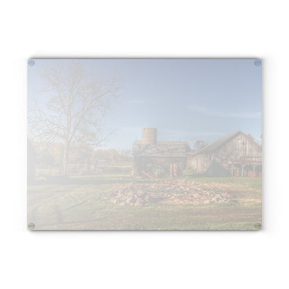 U R There Photography Bowers Road Greys I Rustic Farmhouse Tempered-Glass Cutting Board