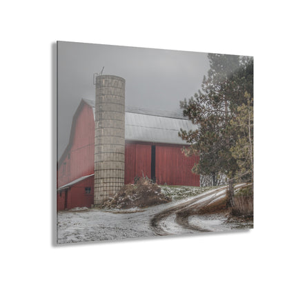 U R There Photography South Kirk Road Red Rustic Farmhouse Acrylic Wall Print