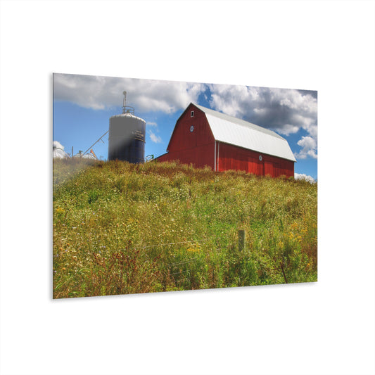 U R There Photography South Henderson Road Hilltop Red I Rustic Farmhouse Acrylic Wall Print