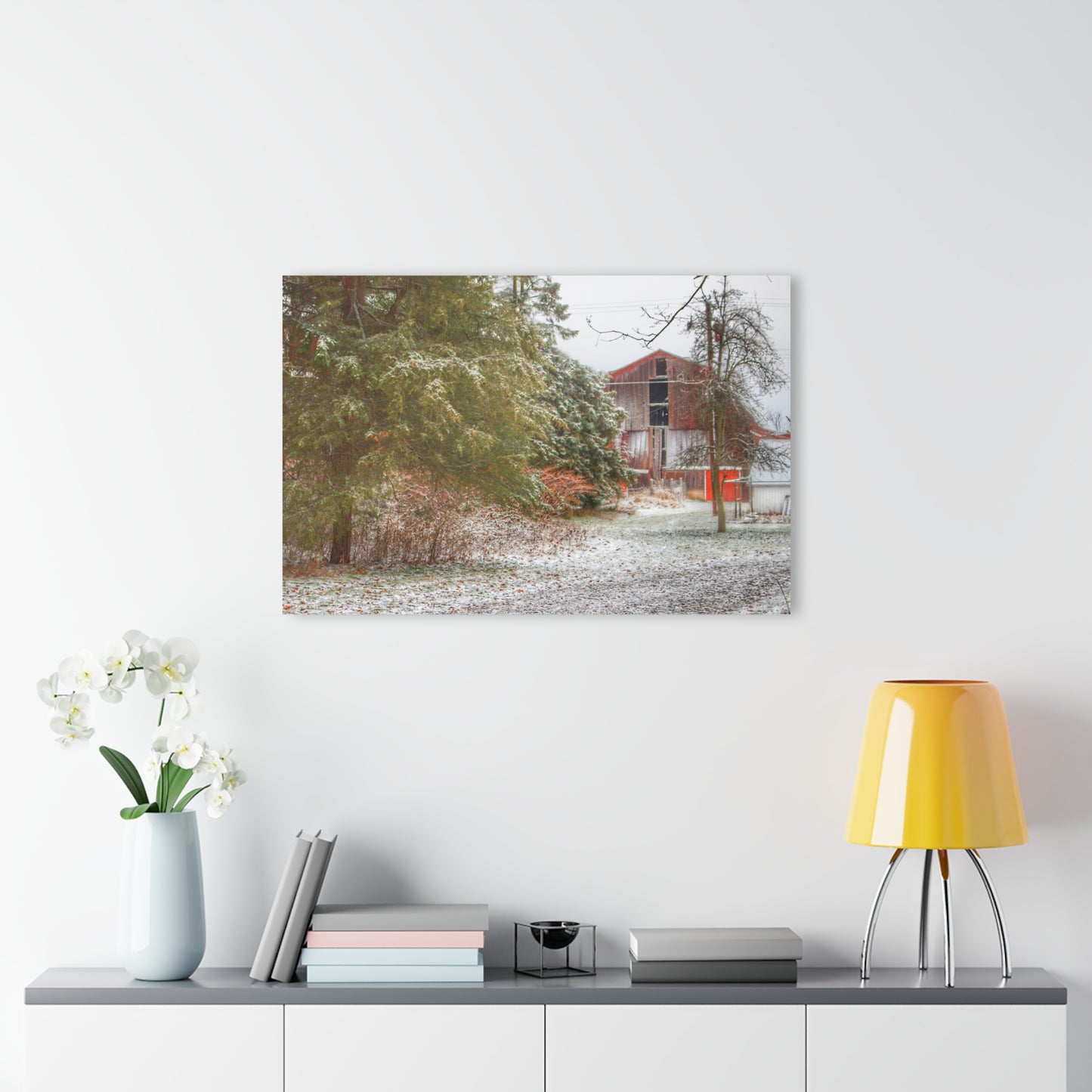 U R There Photography Lum Hidden Red Rustic Farmhouse Acrylic Wall Print