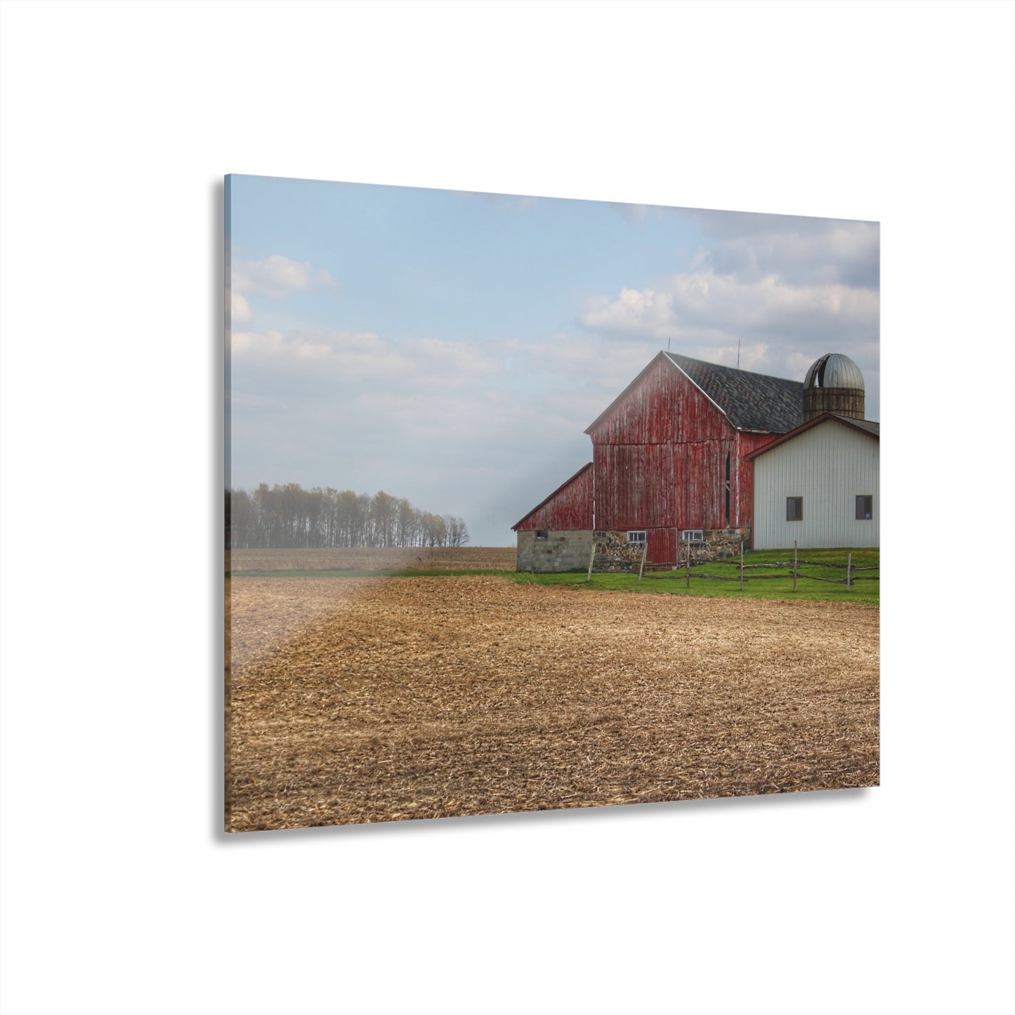 U R There Photography Cedar Creek Road Saltbox Red Rustic Farmhouse Acrylic Wall Print