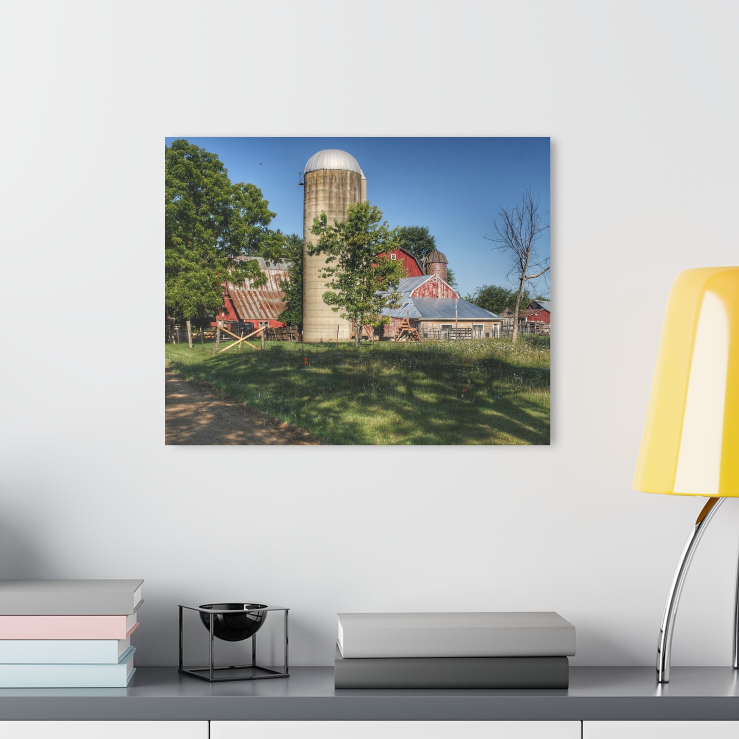 U R There Photography Tody Road Reds Rustic Farmhouse Acrylic Wall Print