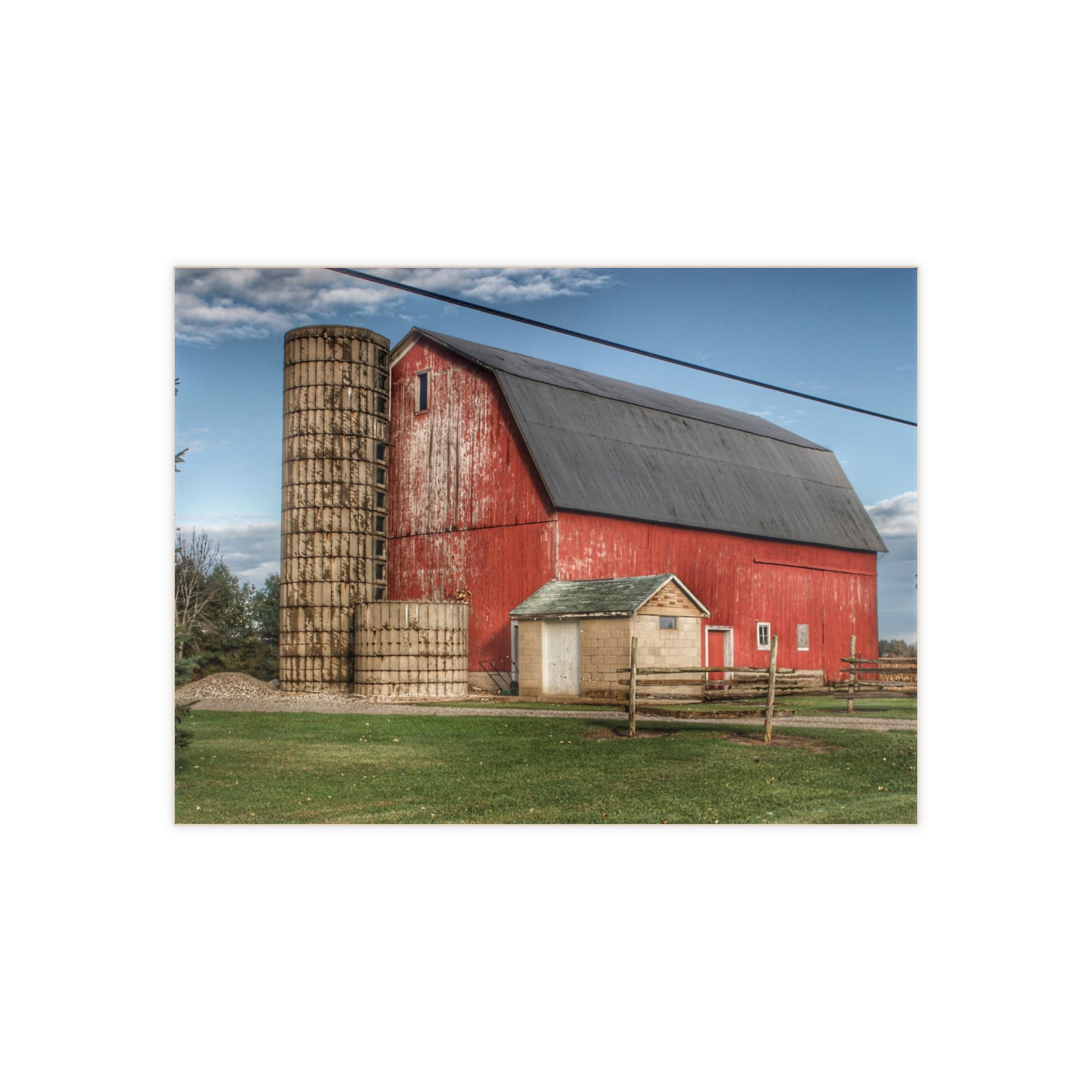 U R There Photography Brown City Lincoln Street Red Rustic Farmhouse Decorative Ceramic Tile 6" × 8" Glossy
