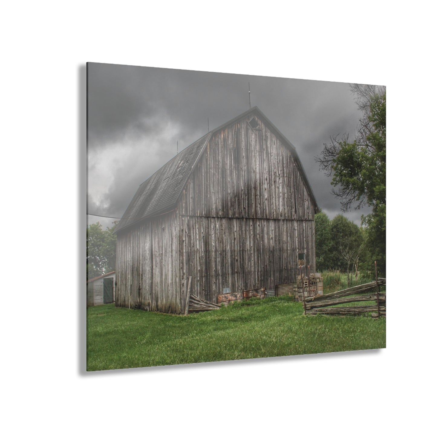 U R There Photography Attica Grey Rustic Farmhouse Acrylic Wall Print