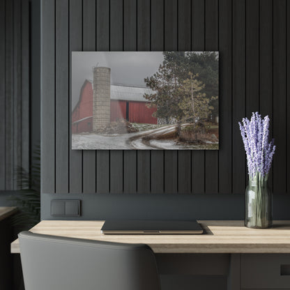 U R There Photography South Kirk Road Red Rustic Farmhouse Acrylic Wall Print