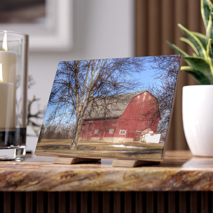 U R There Photography Dixon Road Red Rustic Farmhouse Decorative Ceramic Tile