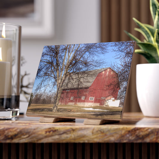 U R There Photography Dixon Road Red Rustic Farmhouse Decorative Ceramic Tile